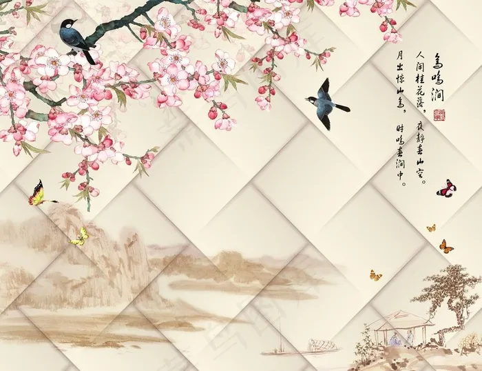 花卉背景墙图片(8504X6803(DPI:72))psd模版下载