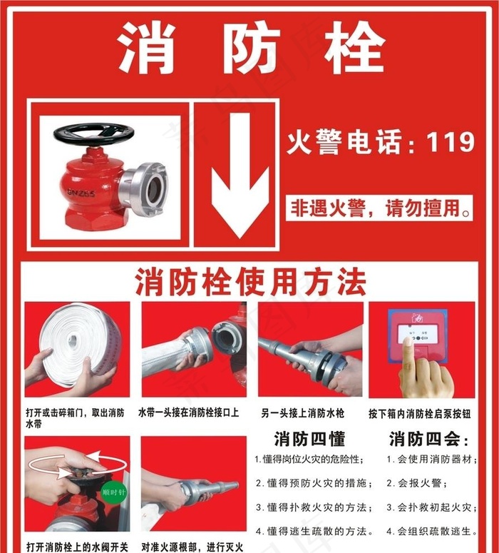 消防栓使用方法图片
