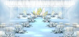 雾霾蓝浅蓝色系婚礼效果图图片