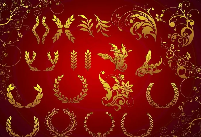 金色花边图片(8268X5906(DPI:600))psd模版下载