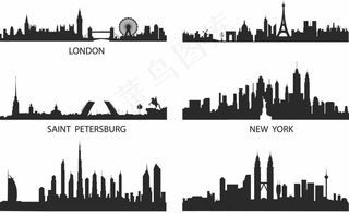 城市建筑剪影图片