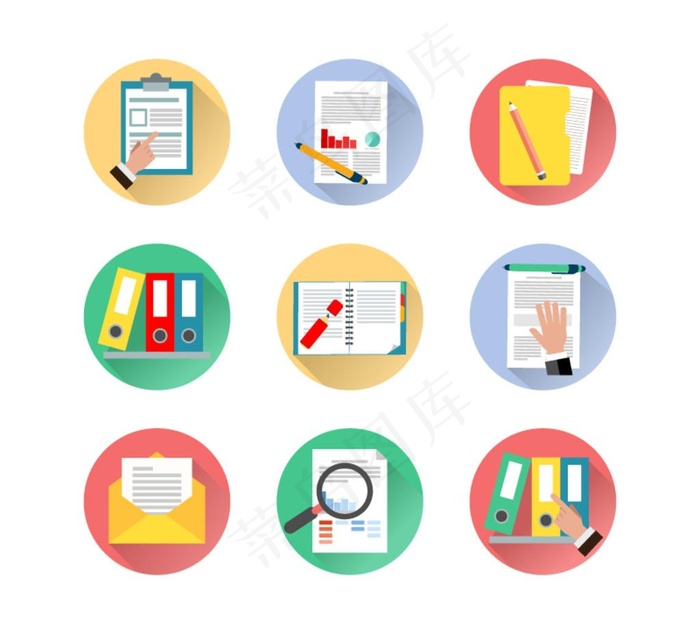 9款文件与文档图标矢量素材图片