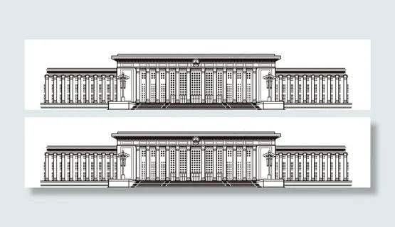 人民大会堂插画图片