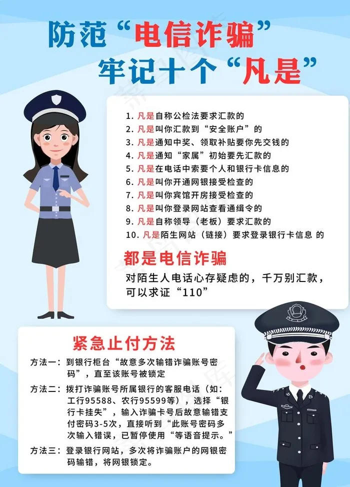 防治电信网络诈骗宣传知识图片(4724X6299(DPI:200))psd模版下载