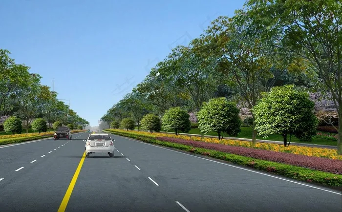 道路绿化图片(2592X1688(DPI:96))psd模版下载