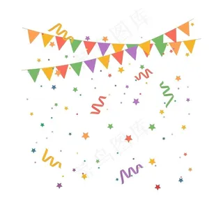 节日装饰彩旗图片