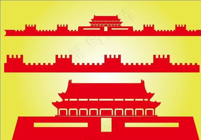 * 城墙 长城 AI矢量图片