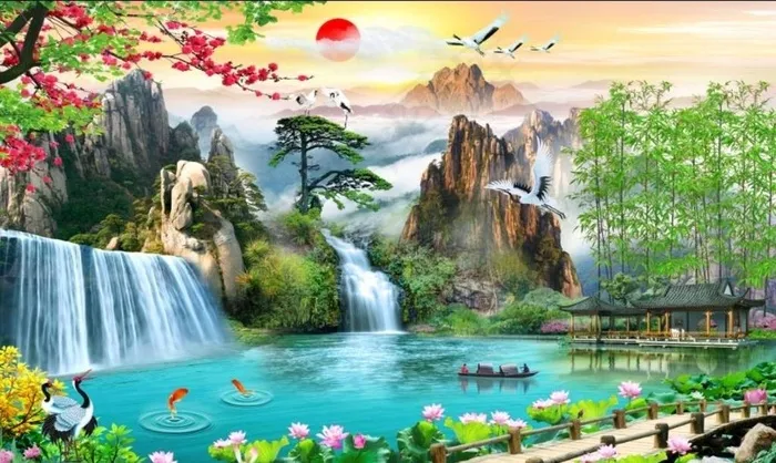 流水生财图片(9071X5669(DPI:72))psd模版下载