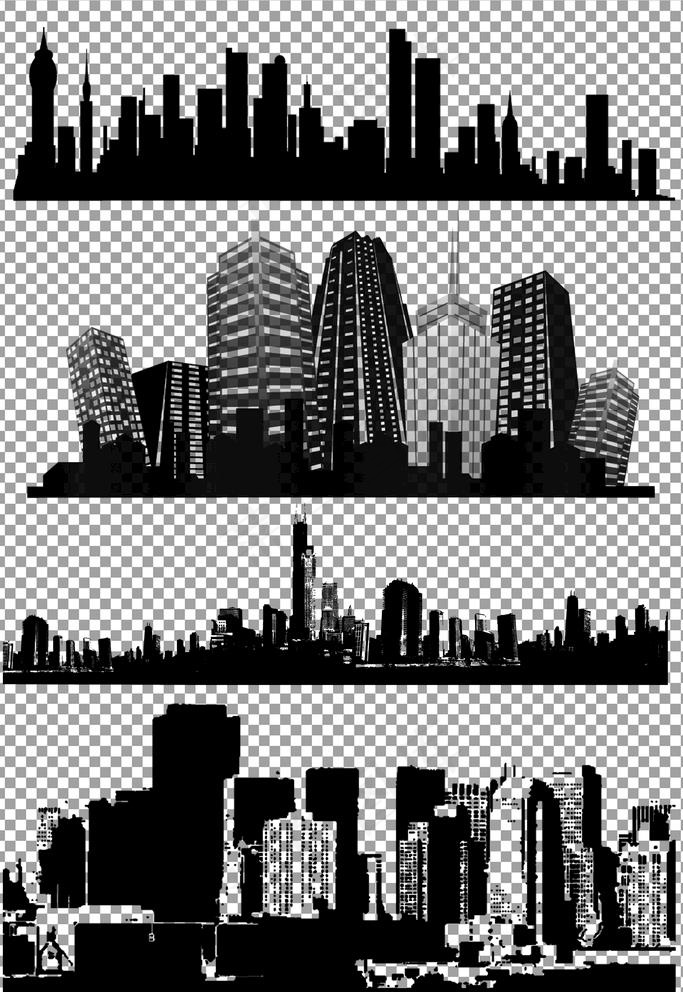 建筑剪影图片