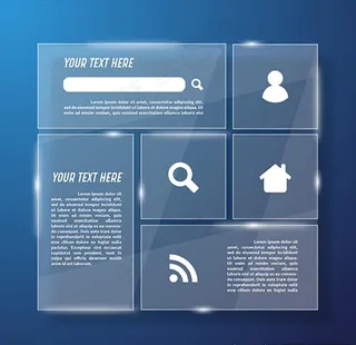 蓝色透明玻璃模板图片