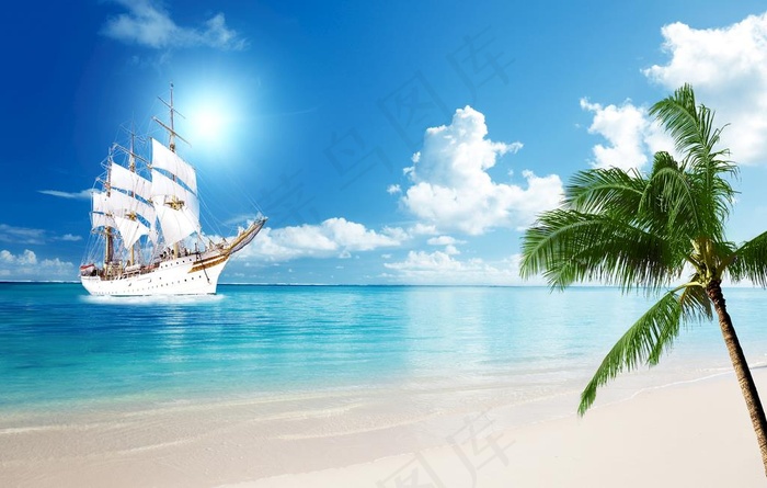 海景一帆风顺图片
