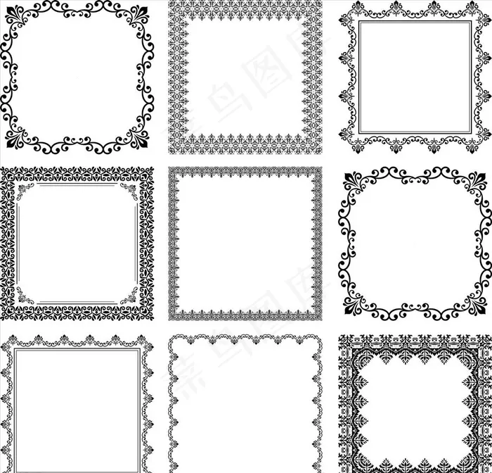 欧式花纹边框图片cdr矢量模版下载
