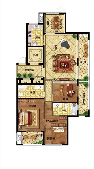 户型渲染 户型 地产户型 地产图片