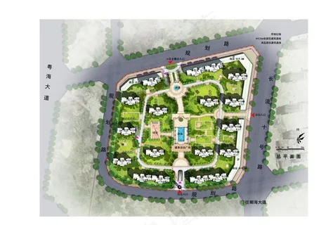 住宅小区彩色总平面图片 住宅小区彩色总平面图片