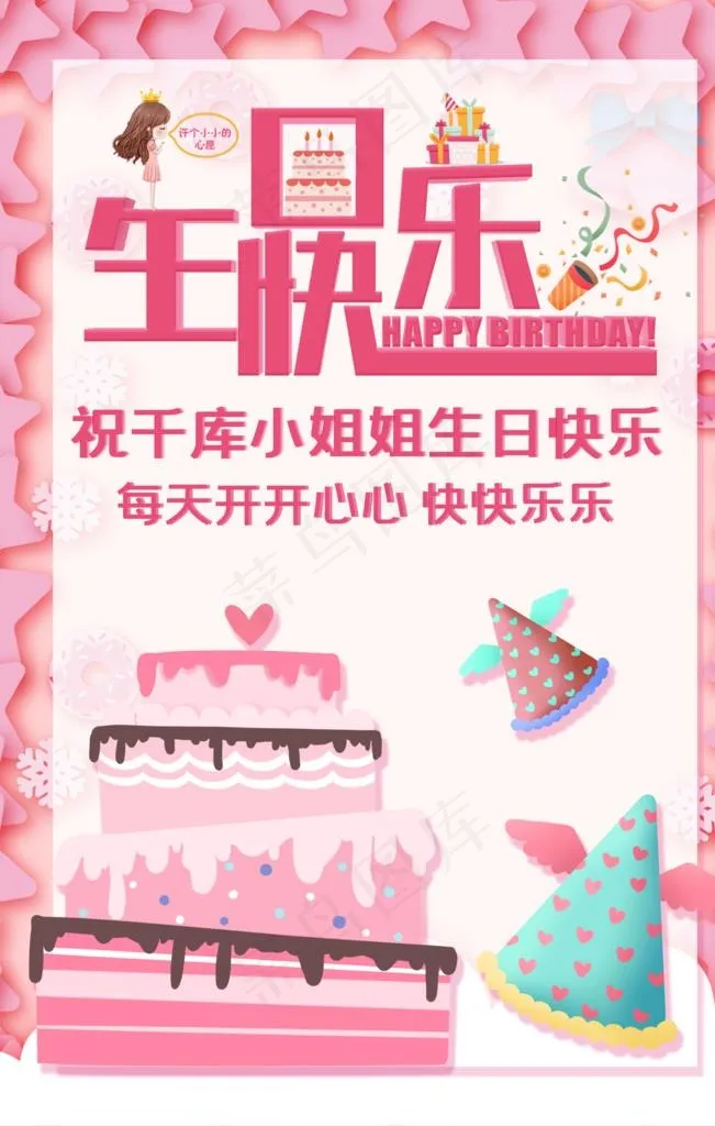生日祝福贺卡海报图片(3543X5315(DPI:150))psd模版下载