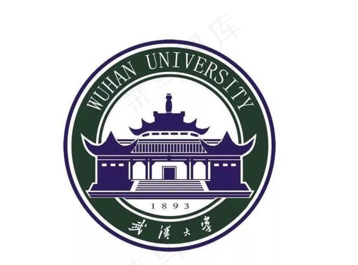 武汉大学校徽logo图片psd模版下载