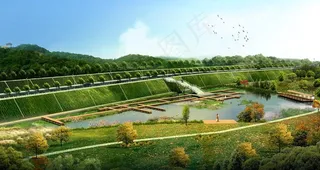 河道景观湿地设计图片