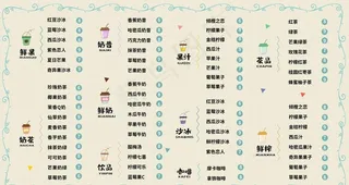 奶茶菜单图片