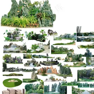 假山跌水搜集图片