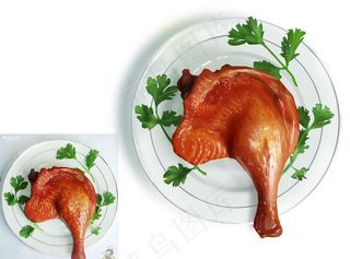 ps手绘鸭腿图片