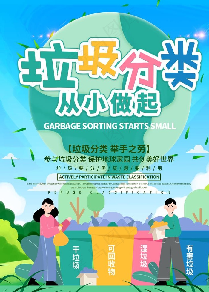 垃圾分类图片(3543X4724(DPI:150))psd模版下载