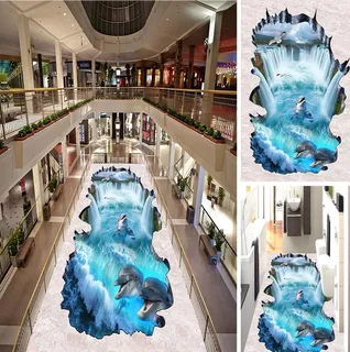 海洋流水立体地画图片