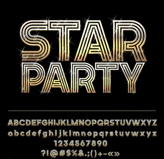 金属字母数字图片