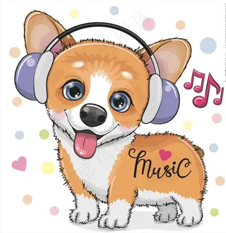 手绘卡通狗图片