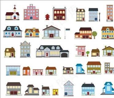 卡通房屋大集合图片
