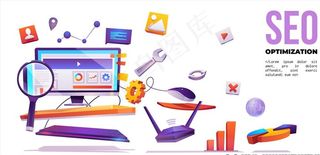 SEO搜索插画图片