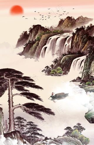国画山水装饰画图片
