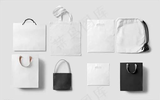 白色简约帆布袋素材图片