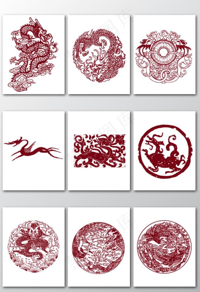 龙纹图片ai矢量模版下载
