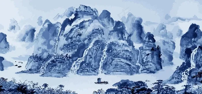 国画图片ai矢量模版下载