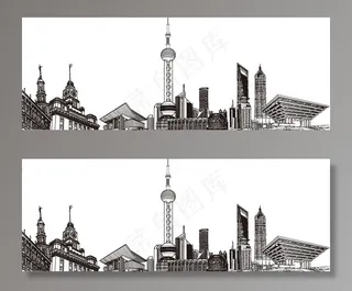 上海建筑线稿图片