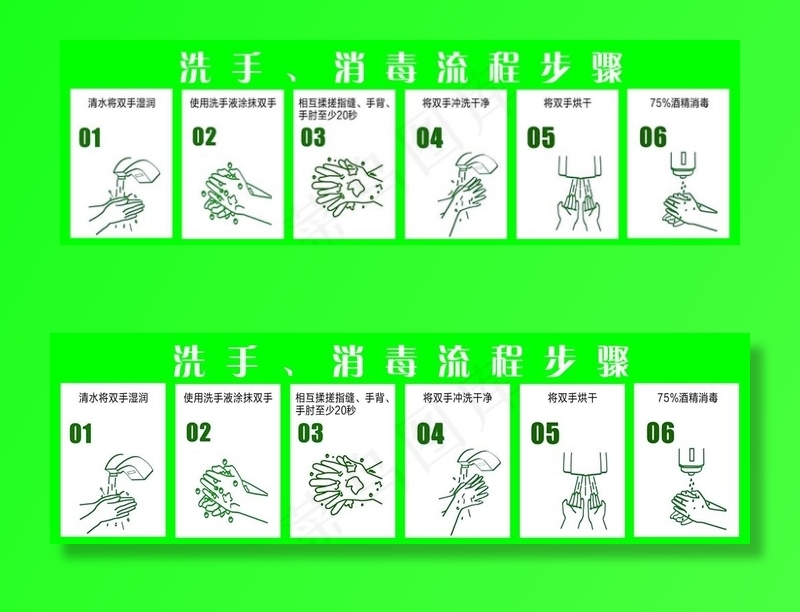 洗手消毒流程图片cdr矢量模版下载