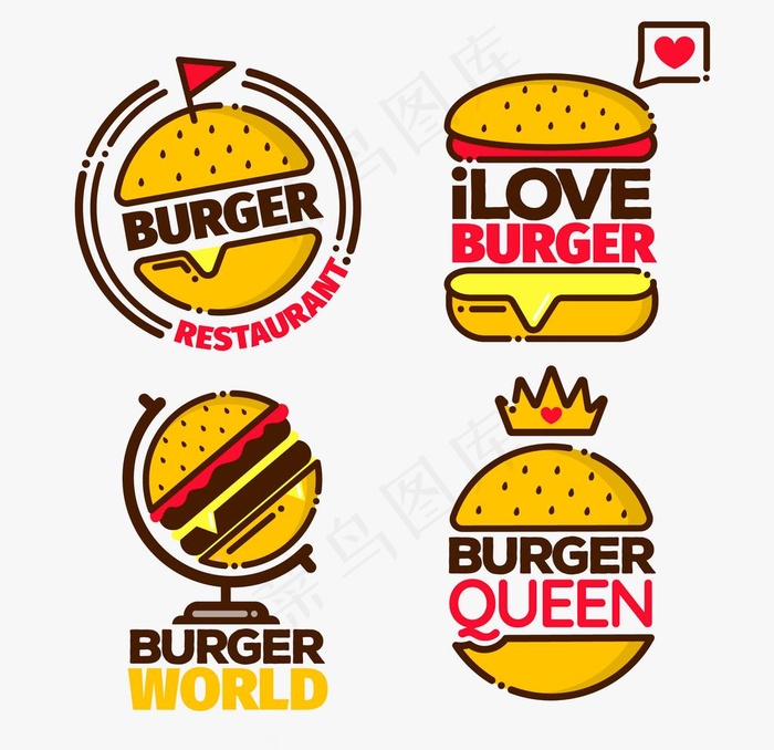 汉堡快餐logo设计图片