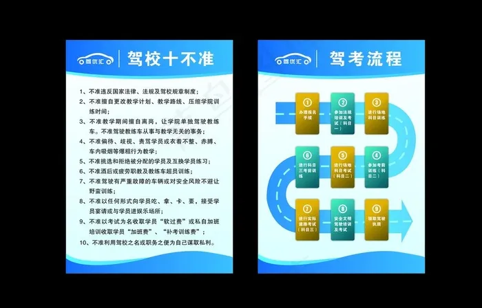 驾校制度图片cdr矢量模版下载