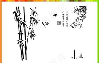 硅藻泥图矢量竹子图片