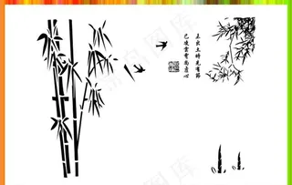 硅藻泥图矢量竹子图片