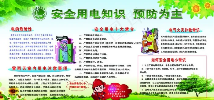 安全用电知识宣传展板图片(7087X3543(DPI:300))psd模版下载