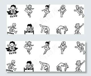 运动简笔画图片