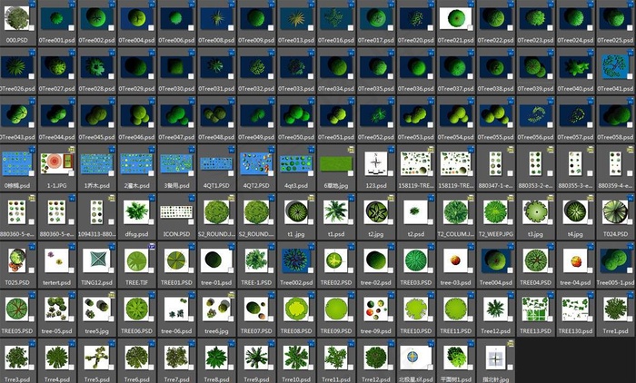 平面树大全图片psd模版下载