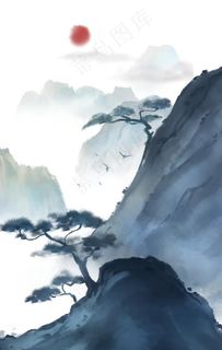 水墨山图片