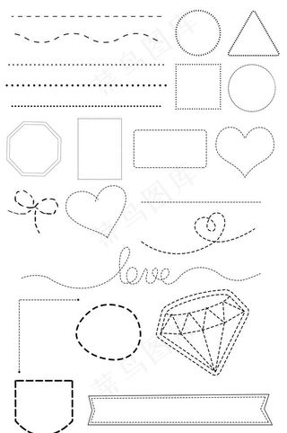 各种虚线图形素材图片