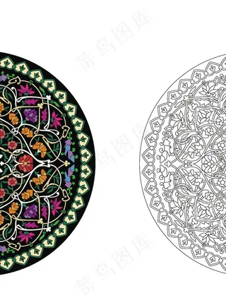 圆形花纹矢量图片