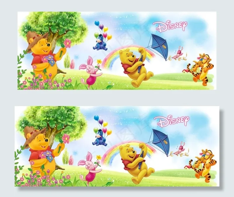 维尼熊 跳跳虎图片(3937X1671(DPI:500))psd模版下载