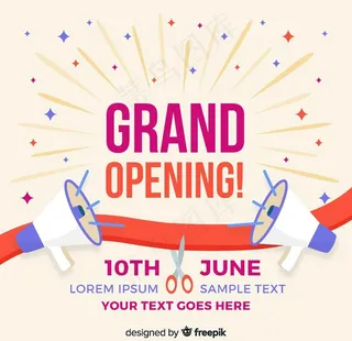 创意喇叭开业促销海报矢量图图片