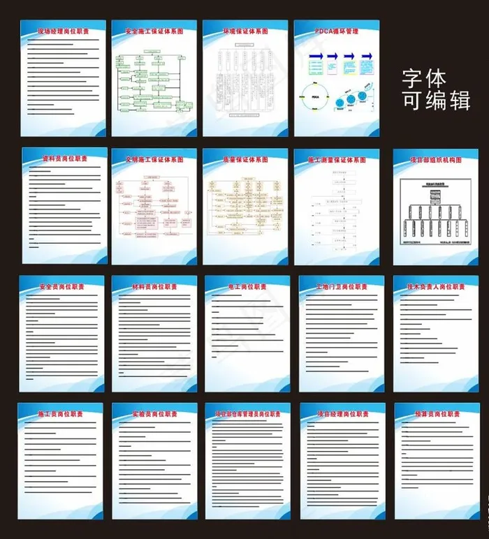工地建筑责任体系制度图片cdr矢量模版下载