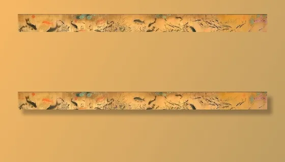 北宋 落花游鱼图图片